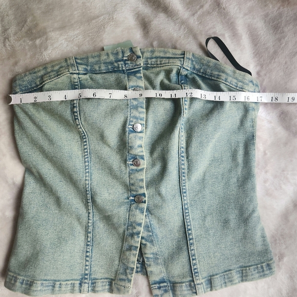 H&M denim bandeau/strapless top sz L BNWT - Picture 9 of 15